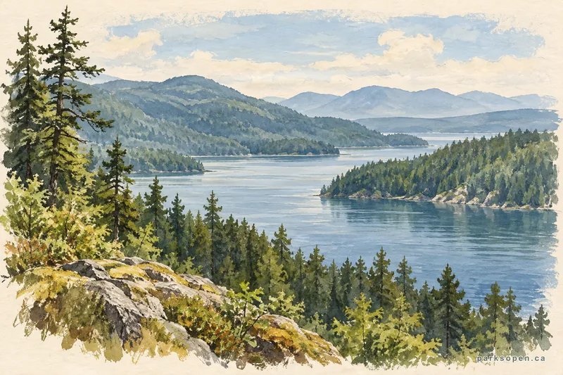 Painterly field-guide interpretation of Beaumont Provincial Park