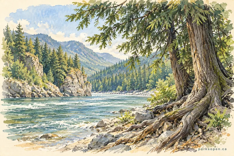 Painterly field-guide interpretation of Bromley Rock Provincial Park