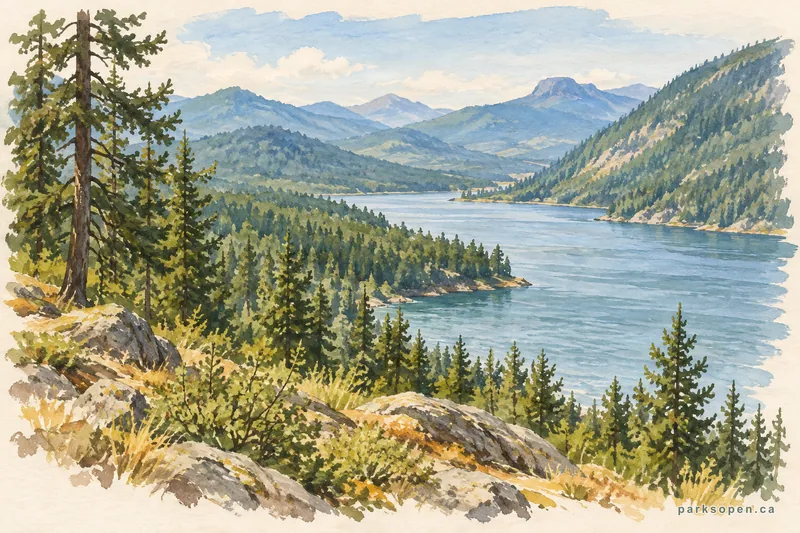 Painterly field-guide interpretation of Ellison Provincial Park