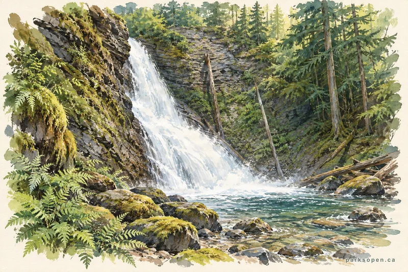 Painterly field-guide interpretation of Herald Provincial Park