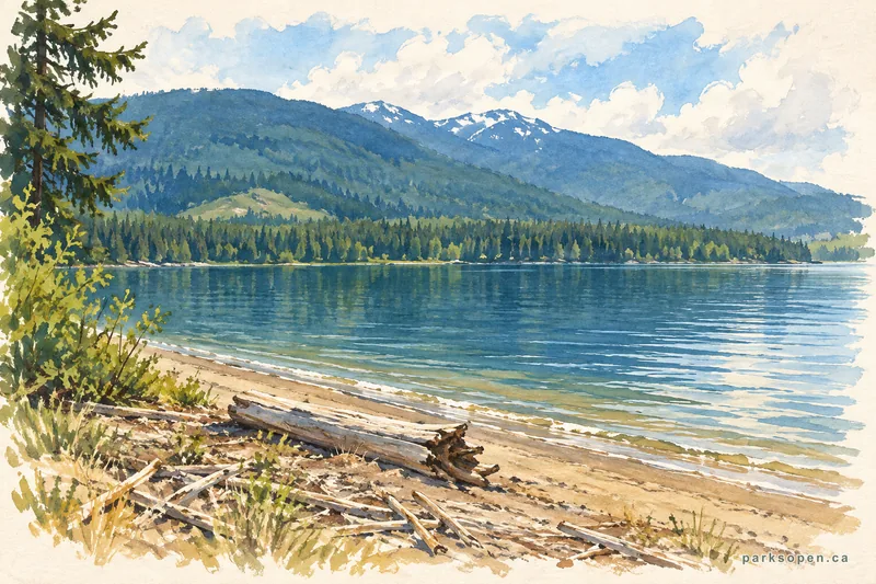 Painterly field-guide interpretation of Lakelse Lake Provincial Park