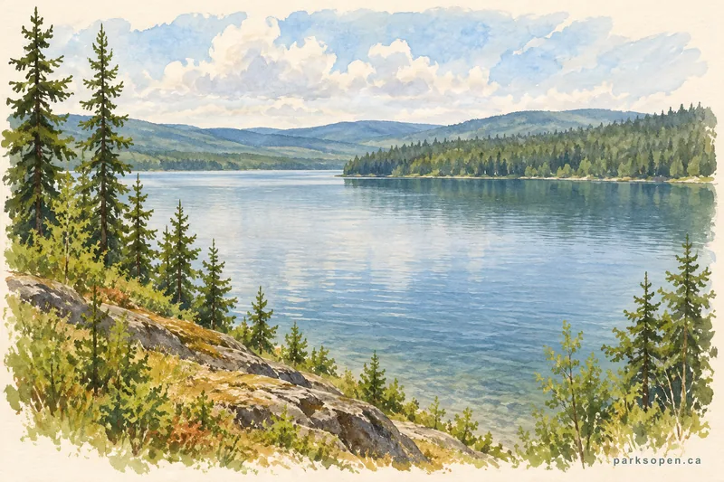 Painterly field-guide interpretation of Moberly Lake Provincial Park