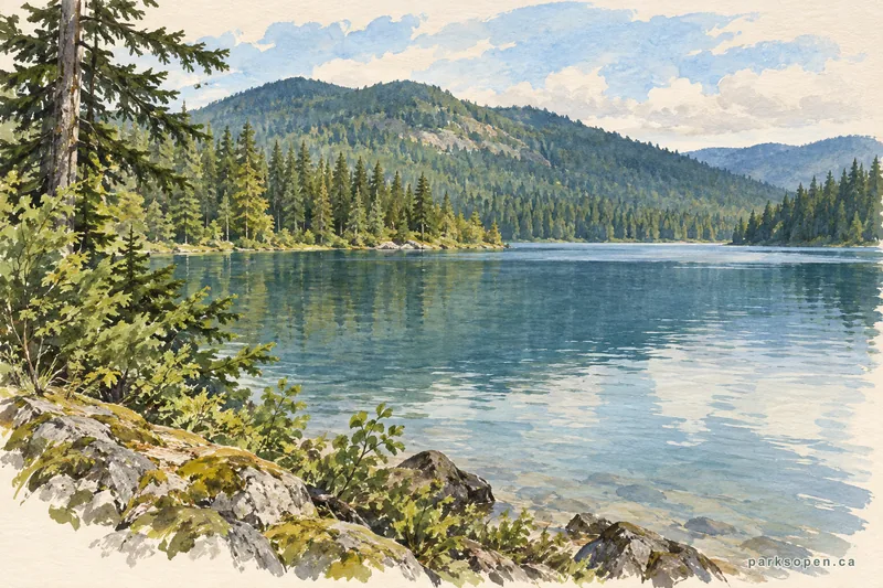 Painterly field-guide interpretation of Morton Lake Provincial Park