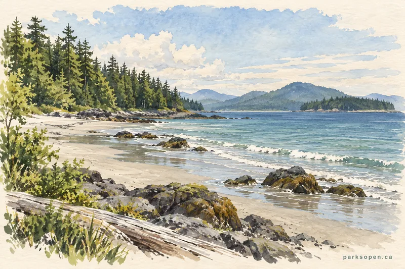 Painterly field-guide interpretation of Paarens Beach Provincial Park