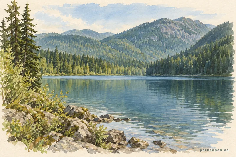 Painterly field-guide interpretation of Silver Lake Provincial Park