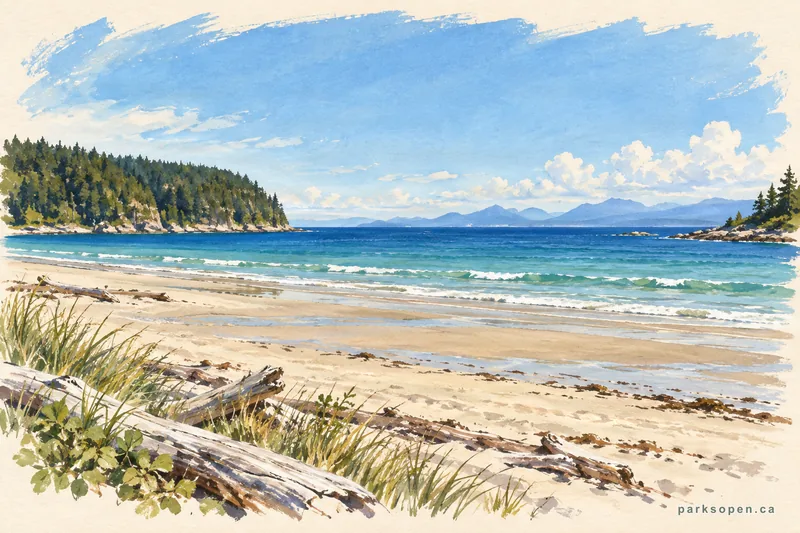 Painterly field-guide interpretation of Tribune Bay Provincial Park